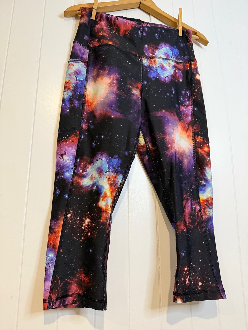 Avia Galaxy Print Leggings - Purple, Black, Orange, Blue